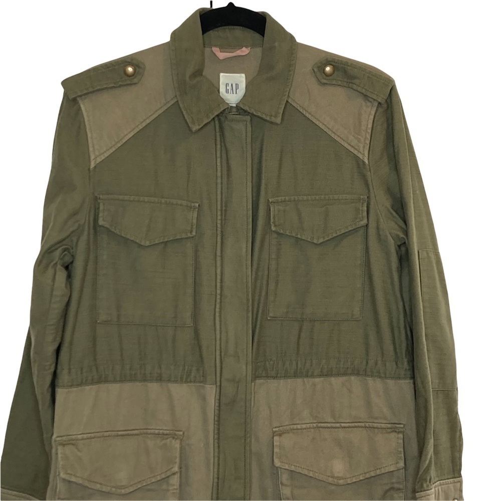 Gap Olive Green 3/4 Length Utility/Military Jacket - Picture 3 of 14
